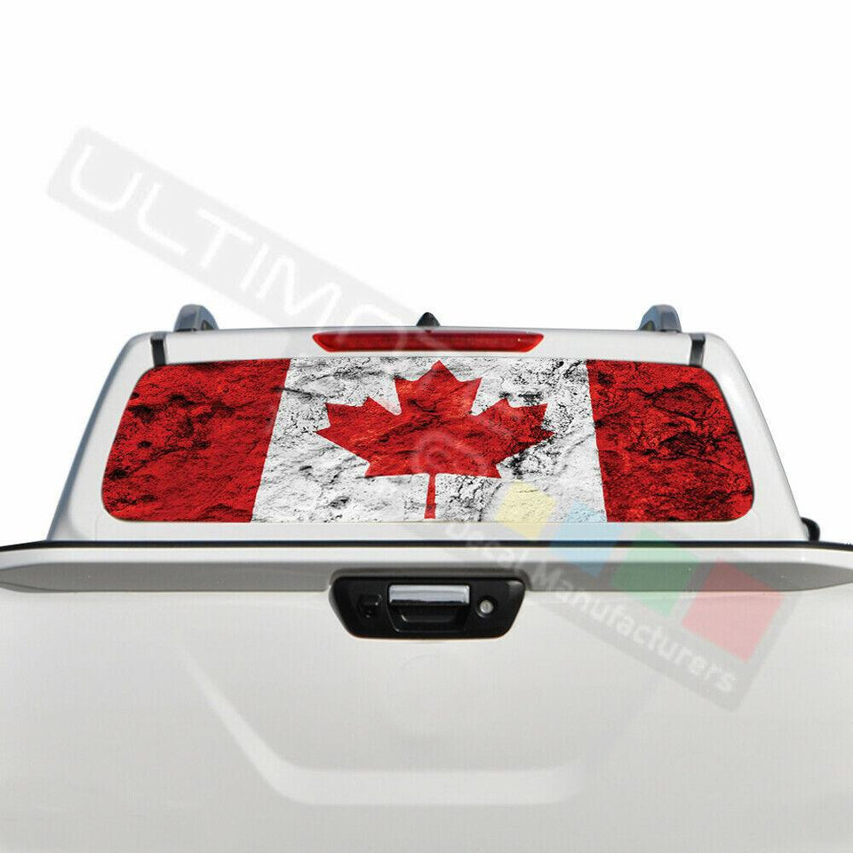 Flags Designs Decals Window See Thru Stickers Perforated for Nissan Navara 2016