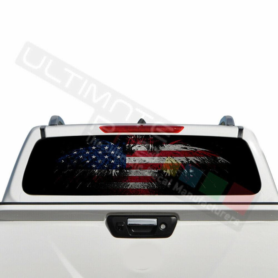 Flags Designs Decals Window See Thru Stickers Perforated for Nissan Navara 2016