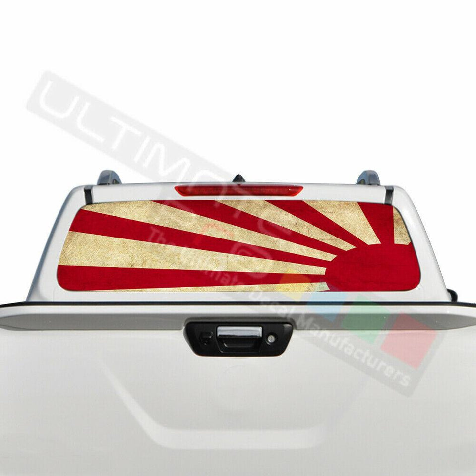 Flags Designs Decals Window See Thru Stickers Perforated for Nissan Navara 2016