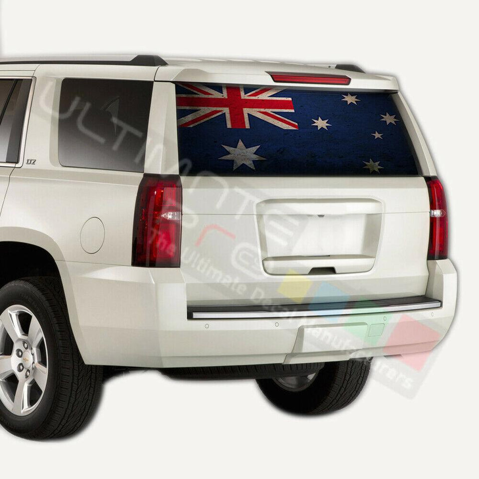 Flags designs Rear Window CThru Stickers Perforated for Chevrolet Tahoe 2020