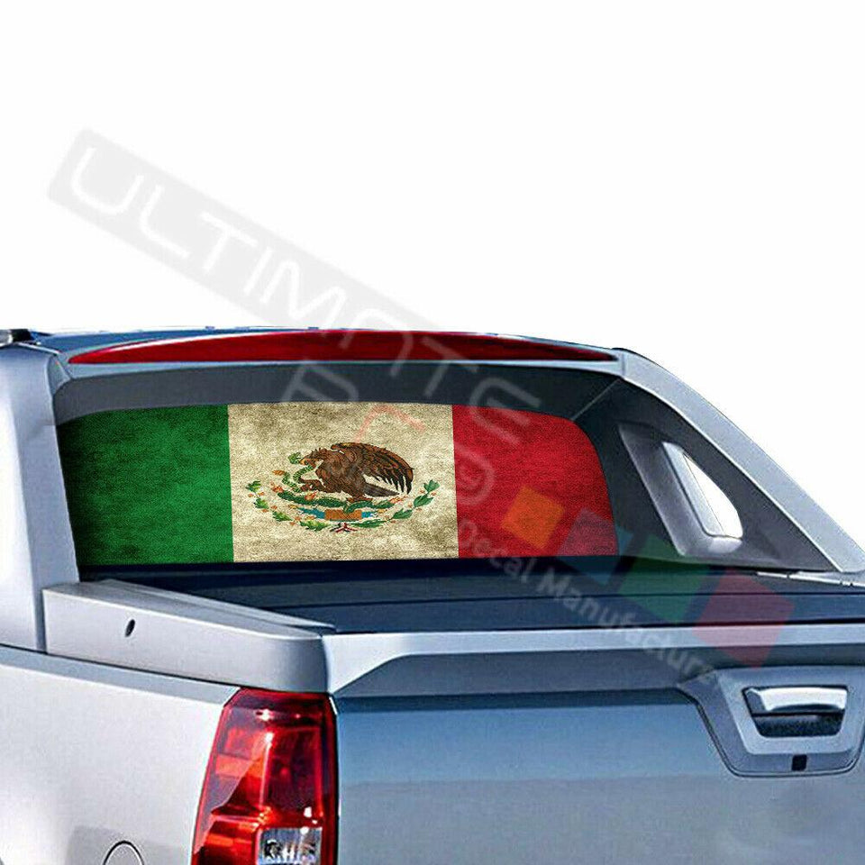 Flags Designs Rear Window See Thru Sticker Perforated for Chevrolet Avalanche