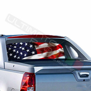 Flags Designs Rear Window See Thru Sticker Perforated for Chevrolet Avalanche