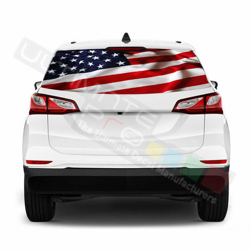 Flags designs Rear Window See Thru Stickers Perforated for Chevrolet Equinox