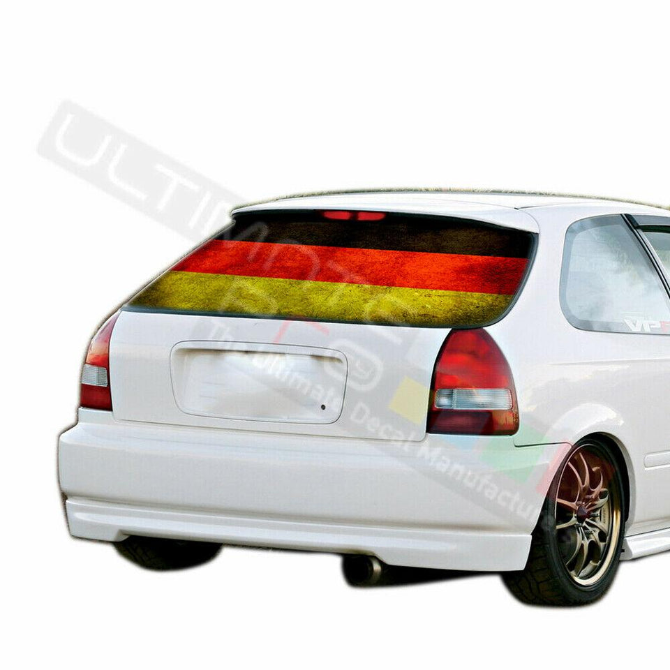 Flags Designs Rear Window See Thru Stickers Perforated for Honda Civic 1996 arm