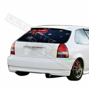 Flags Designs Rear Window See Thru Stickers Perforated for Honda Civic 1996 arm