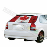 Flags Designs Rear Window See Thru Stickers Perforated for Honda Civic 1996 arm