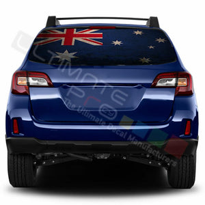 Flags Designs Window See Thru Stickers Perforated for Subaru Outback 2018 2019