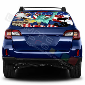 Flags Designs Window See Thru Stickers Perforated for Subaru Outback 2018 2019