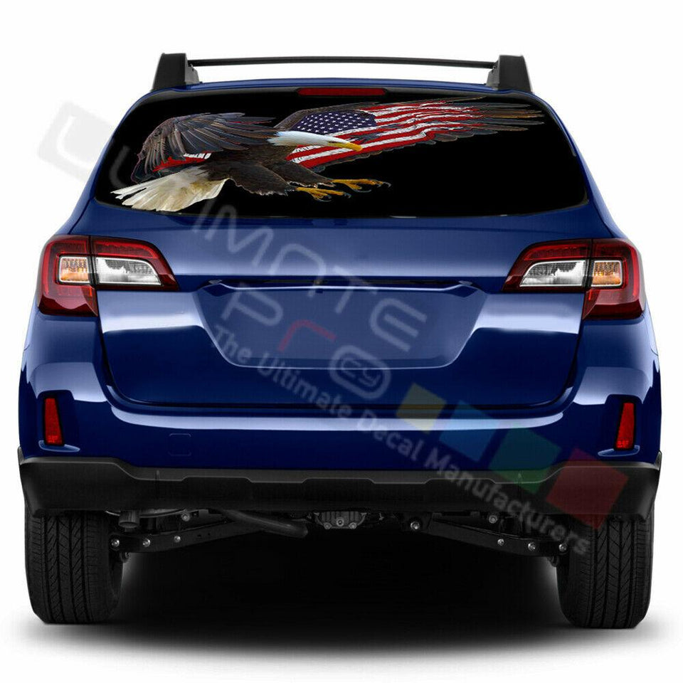 Flags Designs Window See Thru Stickers Perforated for Subaru Outback 2018 2019