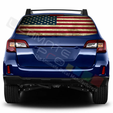 Flags Designs Window See Thru Stickers Perforated for Subaru Outback 2018 2019