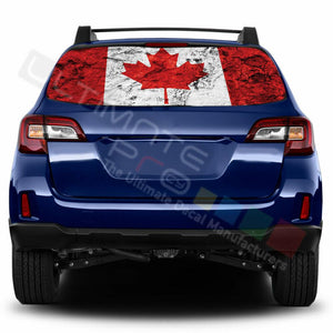 Flags Designs Window See Thru Stickers Perforated for Subaru Outback 2018 2019