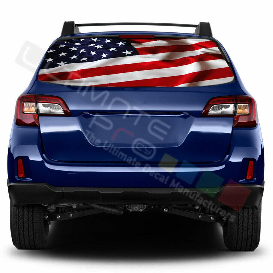 Flags Designs Window See Thru Stickers Perforated for Subaru Outback 2018 2019