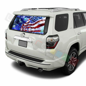 Flags Designs Window See Thru Stickers Perforated for Toyota 4Runner 2017 2018