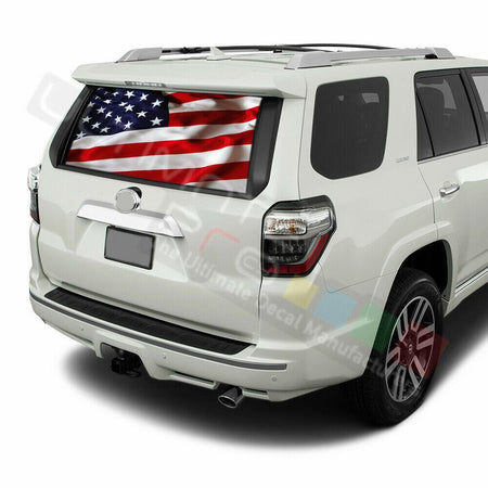 Flags Designs Window See Thru Stickers Perforated for Toyota 4Runner 2017 2018