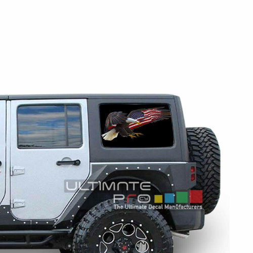 Flags See Thru Stickers Perforated for Jeep Wrangler 4 doors side window 2019