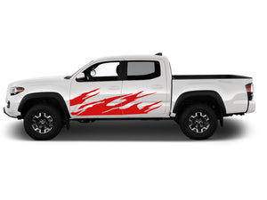 Decal For TOYOTA TACOMA Side Flames Door Design Vinyl Sticker