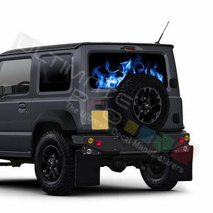 Flames Decal Rear Window See Thru Stickers Perforated for New Suzuki Jimny 2020