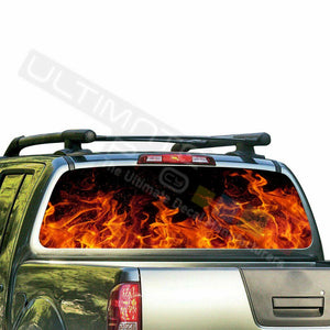 Flames Decals Window See Thru Stickers Perforated for Nissan Frontier 2018 2019