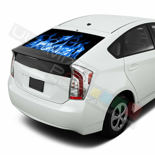 Flames Decals Window See Thru Stickers Perforated for Toyota Prius 2017 2018