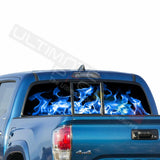 Flames Decals Window See Thru Stickers Perforated for Toyota Tacoma 2018 2019