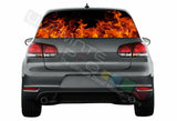 Flames Decals Window See Thru Stickers Perforated for Volkswagen Golf VW Old