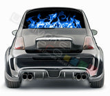 Flames Design Decals Rear Window See Thru Stickers Perforated for FIAT 500 2020