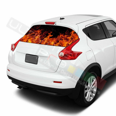 Flames Designs Decals Window See Thru Stickers Perforated for Nissan Juke 2020