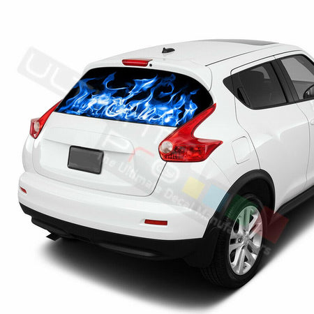 Flames Designs Decals Window See Thru Stickers Perforated for Nissan Juke 2020