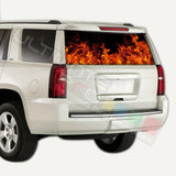 Flames designs Rear Window CThru Stickers Perforated for Chevrolet Tahoe 2020