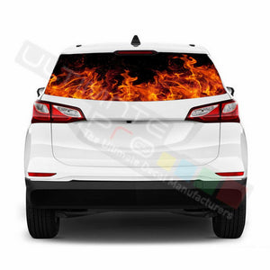 Flames designs Rear Window See Thru Stickers Perforated for Chevrolet Equinox