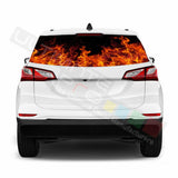 Flames designs Rear Window See Thru Stickers Perforated for Chevrolet Equinox