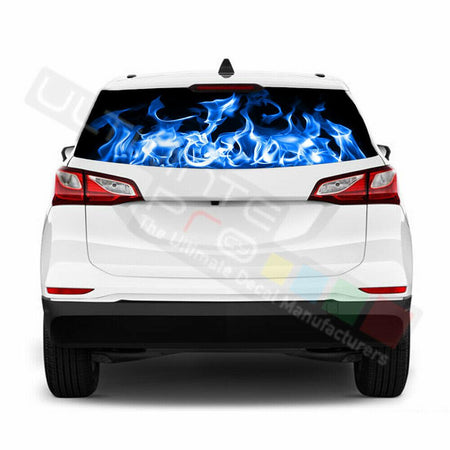 Flames designs Rear Window See Thru Stickers Perforated for Chevrolet Equinox