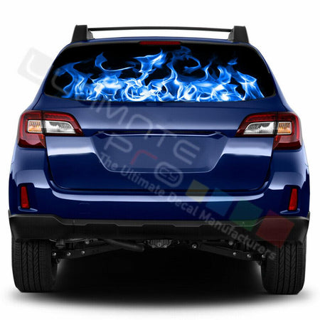 Flames Designs Window See Thru Stickers Perforated for Subaru Outback 2018 2019