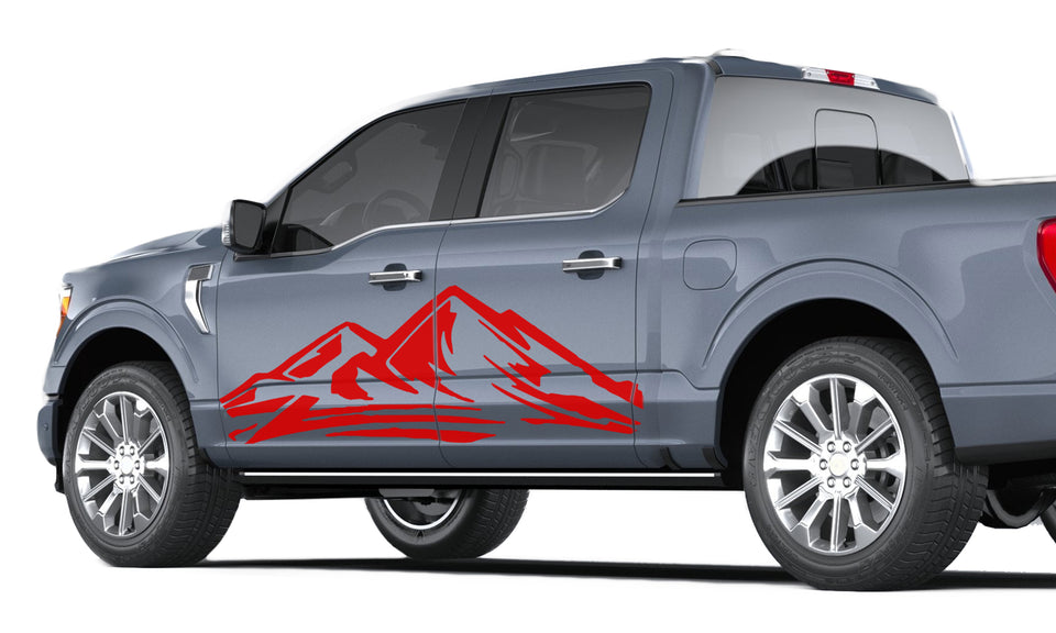 Giant high mountain mount door look wrap 14th Gen Graphic Graphics Crewcab cab 2X Side design DECAL bar Sticker for Ford F150 wrap-fourteenth -generation decal CAB 2020 2021 2022 2023 XL XLT