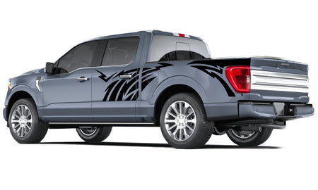 Tribal tattoo look 14th Gen Graphic veterans Graphics Crewcab cab 2X Side design DECAL bar Sticker for Ford F150 wrap-thirteenth-generation decal CAB 2020 2021 2022 2023 XL XLT