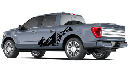 All Terrain Mountain look wrap 14th Gen Graphic veterans Graphics Crewcab cab 2X Side design DECAL bar Sticker for Ford F150 wrap-thirteenth-generation decal CAB 2020 2021 2022 2023 XL XLT