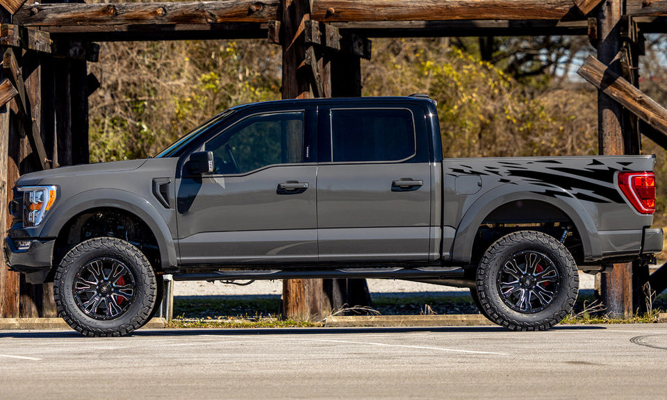 All Terrain Mountain look wrap 14th Gen Graphic veterans Graphics Crewcab cab 2X Side design DECAL bar Sticker for Ford F150 wrap-thirteenth-generation decal CAB 2020 2021 2022 2023 XL XLT