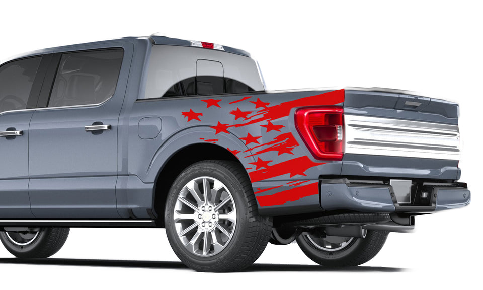 usa flag proud veteran symbol look 14th Gen Graphic veterans Graphics Crewcab cab 2X Side design DECAL bar Sticker for Ford F150 wrap-thirteenth-generation decal CAB 2020 2021 2022 2023 XL XLT