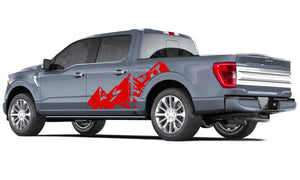 All Terrain Mountain look wrap 14th Gen Graphic veterans Graphics Crewcab cab 2X Side design DECAL bar Sticker for Ford F150 wrap-thirteenth-generation decal CAB 2020 2021 2022 2023 XL XLT