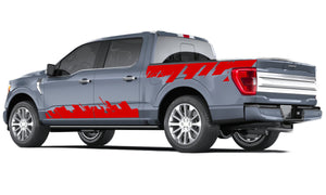 City skyline New York California LA Manhattan building contraction business  bed and door look wrap 14th Gen Graphic Graphics Crewcab cab 2X Side design DECAL bar Sticker for Ford F150 wrap-fourteenth -generation decal CAB 2020 2021 2022 2023 XL XLT