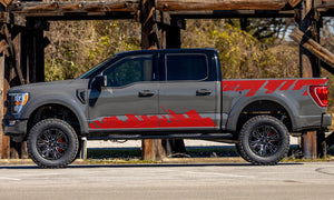 City skyline New York California LA Manhattan building contraction business  bed and door look wrap 14th Gen Graphic Graphics Crewcab cab 2X Side design DECAL bar Sticker for Ford F150 wrap-fourteenth -generation decal CAB 2020 2021 2022 2023 XL XLT