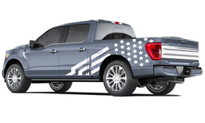 Star Usa big flag look 14th Gen Graphic veterans Graphics Crewcab cab 2X Side design DECAL bar Sticker for Ford F150 wrap-thirteenth-generation decal CAB 2020 2021 2022 2023 XL XLT