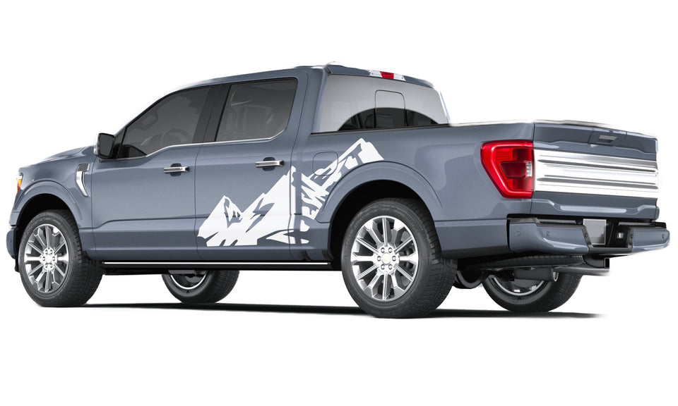 All Terrain Mountain look wrap 14th Gen Graphic veterans Graphics Crewcab cab 2X Side design DECAL bar Sticker for Ford F150 wrap-thirteenth-generation decal CAB 2020 2021 2022 2023 XL XLT