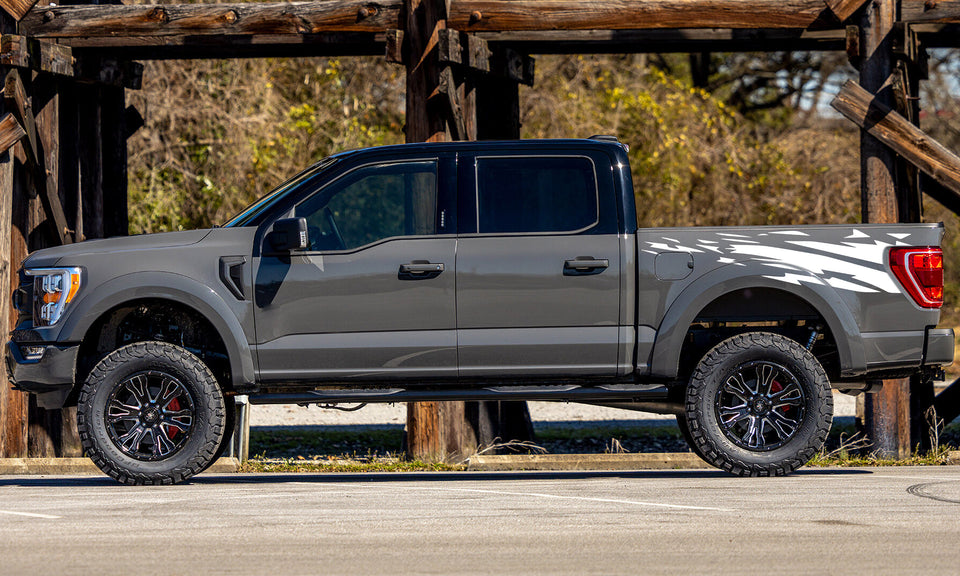All Terrain Mountain look wrap 14th Gen Graphic veterans Graphics Crewcab cab 2X Side design DECAL bar Sticker for Ford F150 wrap-thirteenth-generation decal CAB 2020 2021 2022 2023 XL XLT