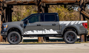 City skyline New York California LA Manhattan building contraction business  bed and door look wrap 14th Gen Graphic Graphics Crewcab cab 2X Side design DECAL bar Sticker for Ford F150 wrap-fourteenth -generation decal CAB 2020 2021 2022 2023 XL XLT