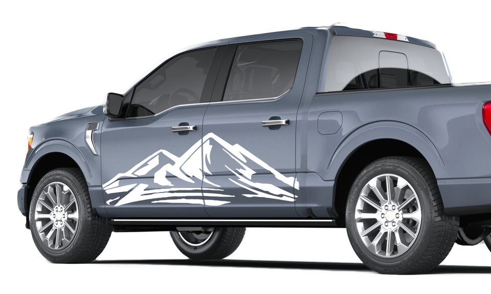 Giant high mountain mount door look wrap 14th Gen Graphic Graphics Crewcab cab 2X Side design DECAL bar Sticker for Ford F150 wrap-fourteenth -generation decal CAB 2020 2021 2022 2023 XL XLT