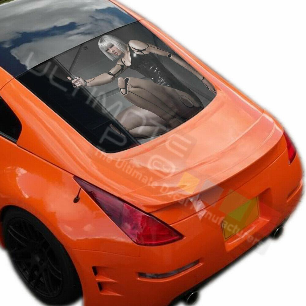 Girls Designs Decals Window See Thru Stickers Perforated for Nissan 350z 2019