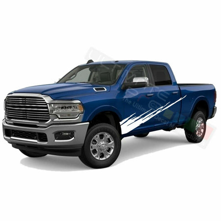 Graphic Brush Doors Stripes Wrap Decal Sticker for Dodge Ram Crew Cab2500 3500