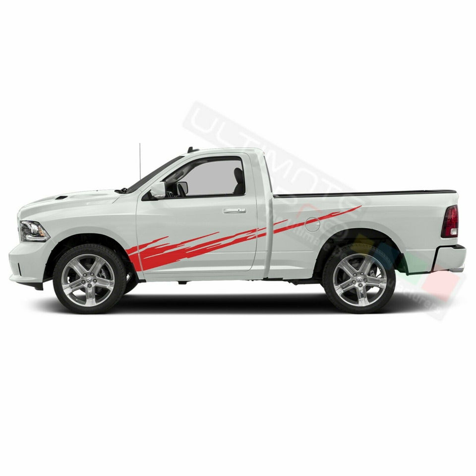 Graphic Brush Doors Stripes Wrap Decal Sticker for Dodge Regular Cab 1500