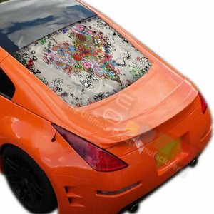 Graphic Designs Decals Window See Thru Stickers Perforated for Nissan 350z 2019